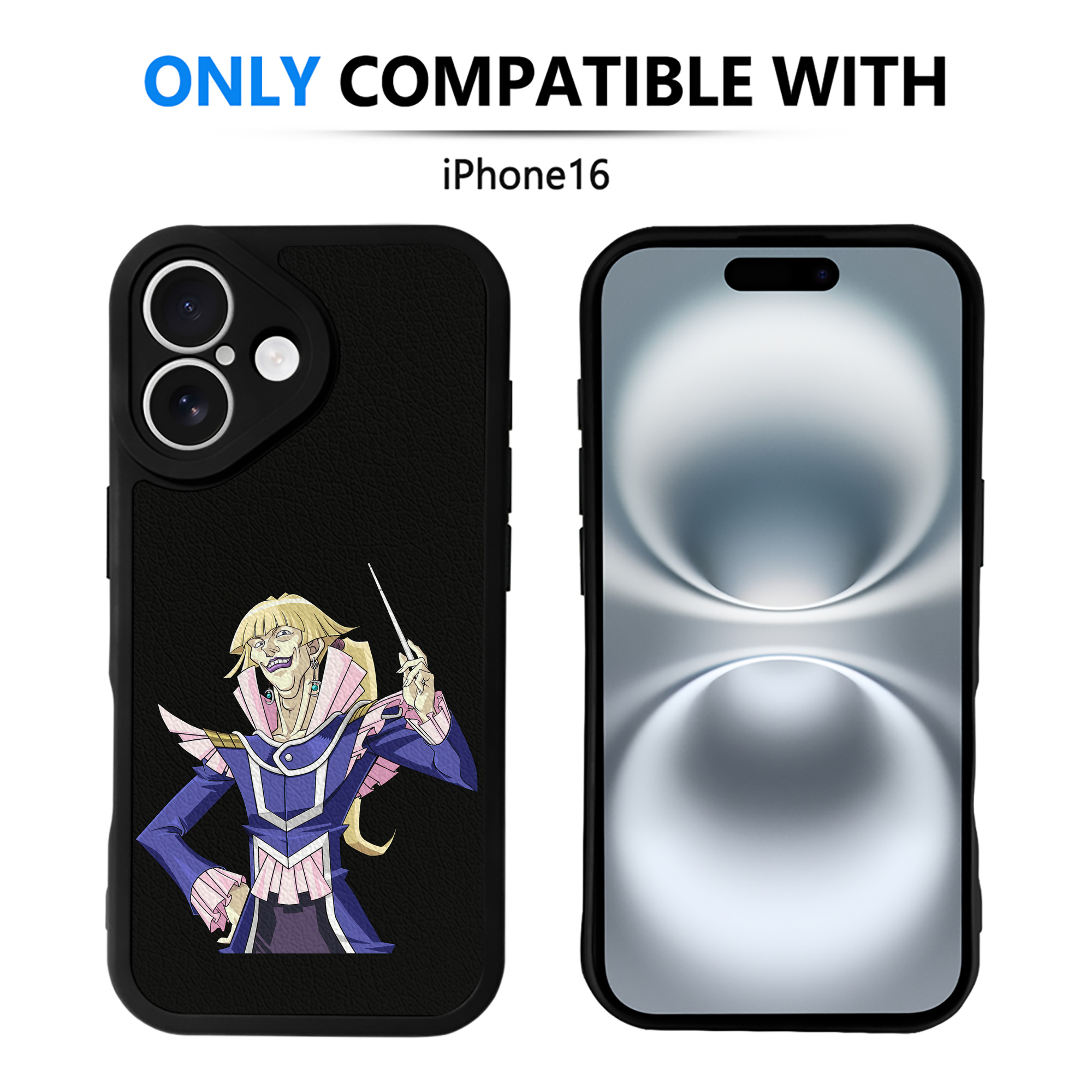 （画像用） 遊☆戯☆王 Yu-Gi-Oh! 【iPhone 16シリーズ対応】シリコンスマホケース（レザー調） 材質：シリコン